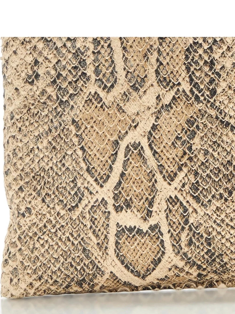 All Saints Beige Snake Embossed Leather Clutch
